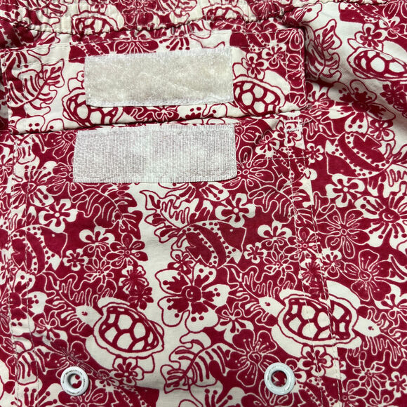 Tailorbyrd Red Sea Turtles Swim Trunks SIZE L Floral Board Shorts Liner Pockets - Picture 6 of 12